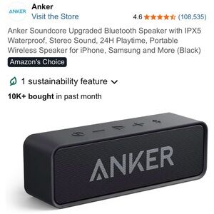 ANKER SOUNDCORE BLUETOOTH SPEAKER IPX5